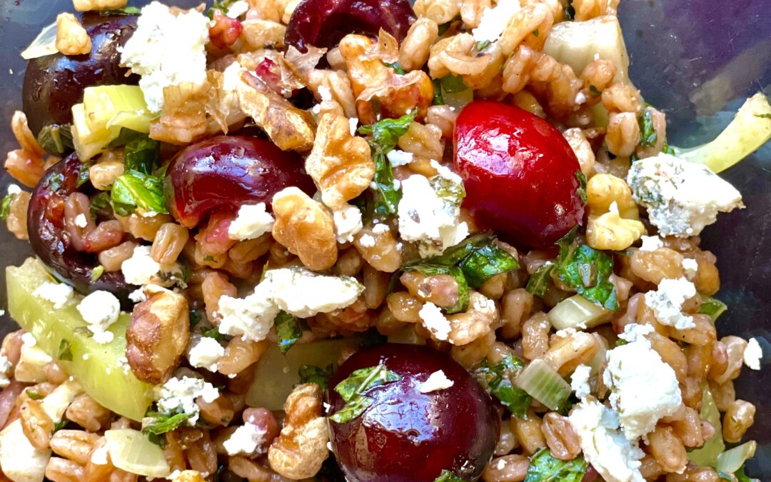 Farro with Fresh Cherries, Mint, and Toasted Walnuts – Serves 6
